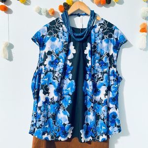 The Limited Blue Floral Blouse